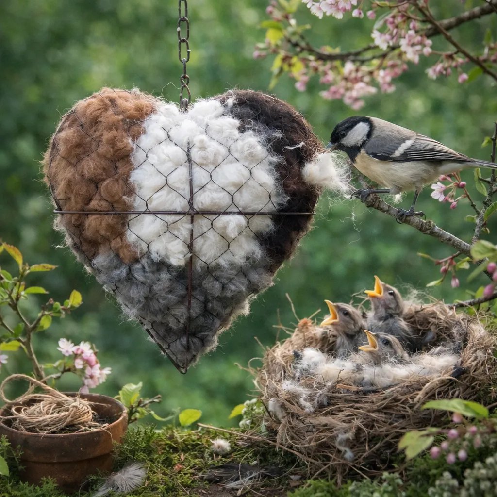 💗Easter Sale Up To 60% Off💗Handmade Alpaca Fiber Bird Nesting Heart for Birds🕊️🔴