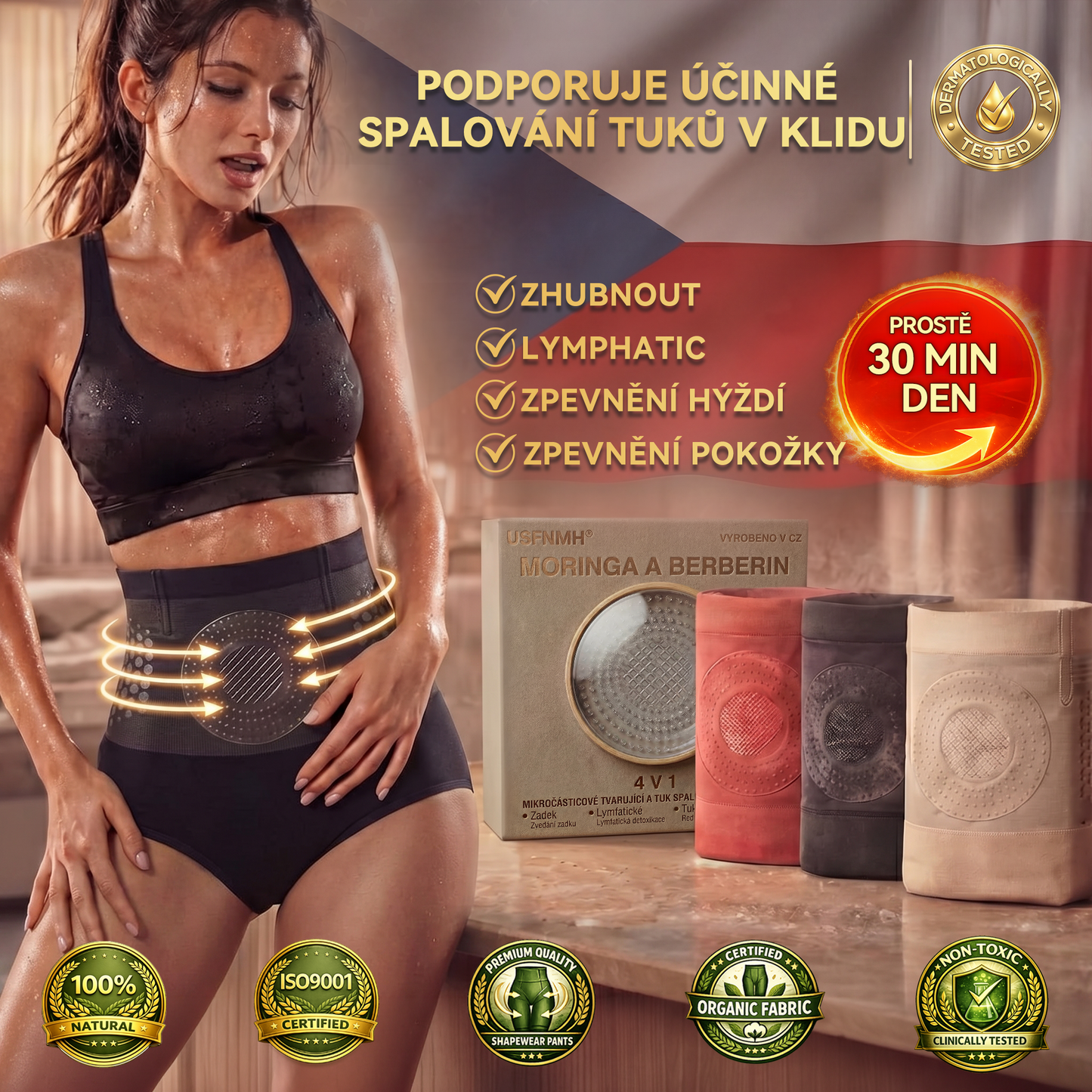 🏆Oficiální značkový obchod 👙 PAURAJU® 2026 4v1 tvarující a spalující tuk šortky s mikročásticemi z moringy a berberinu🌹