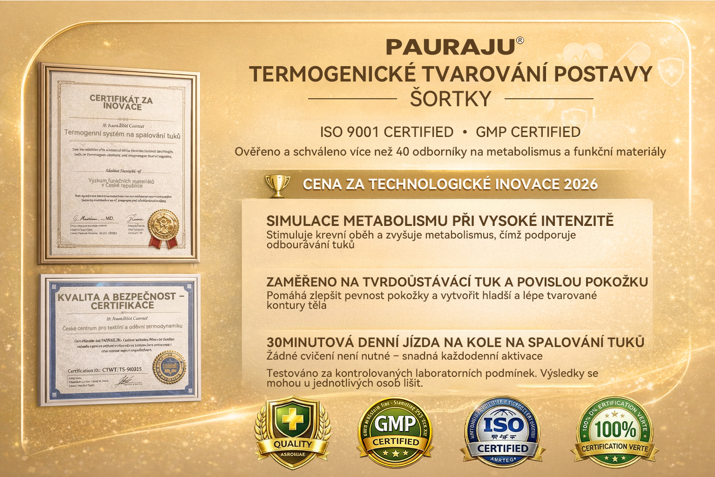 🏆Oficiální značkový obchod 👙 PAURAJU® 2026 4v1 tvarující a spalující tuk šortky s mikročásticemi z moringy a berberinu🌹